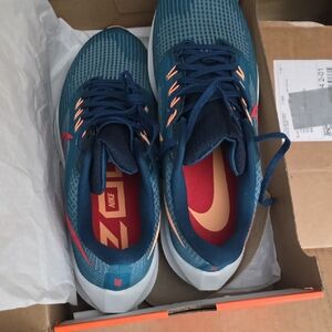 Size 10.5 Mens Nike Pegasus 39 Men’s Teal Athletic Shoes with Coral Accents